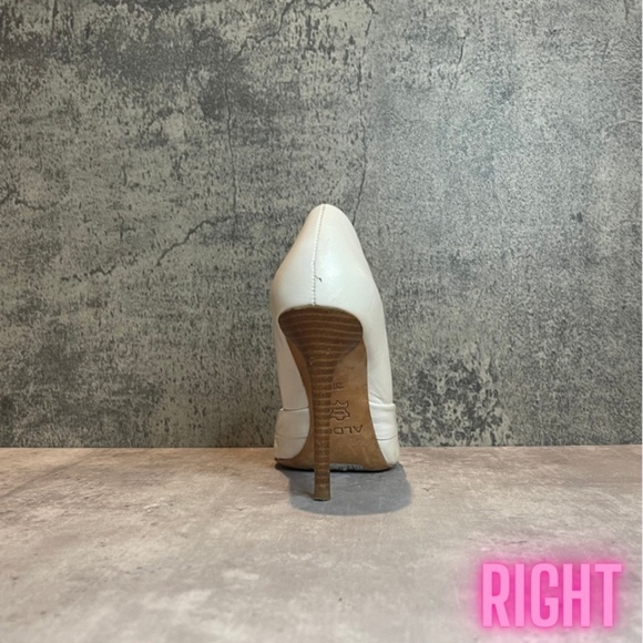 ALDO Peep Toe Folded Leather Pump - Picture 4 of 11